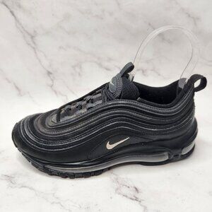 Nike Air Max 97 Triple Black Sneakers Lace-Up Shoes 921522-011 Youth Boys 5